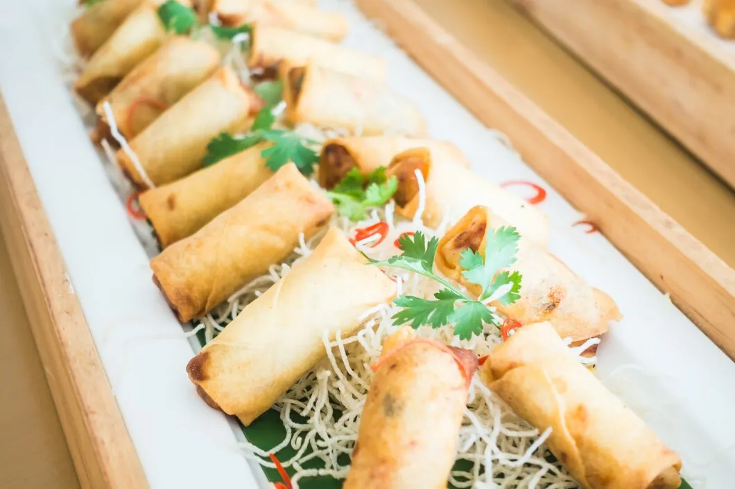 Baked Crispy Vegetable Spring Rolls