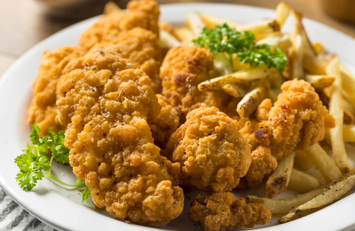 Delicious air-fried chicken tenders on a plate