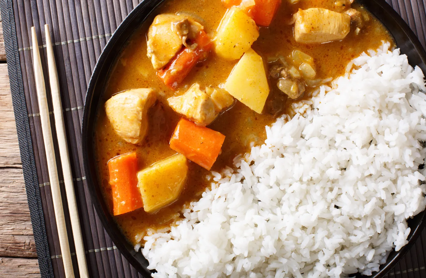 A delicious serving of Japanese curry with rice