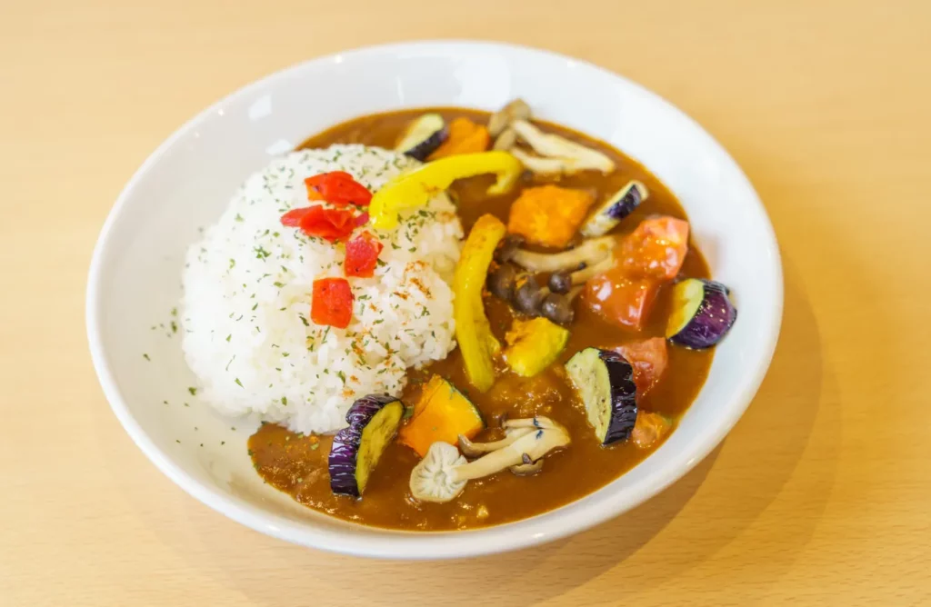 Assorted dishes of Japanese curry