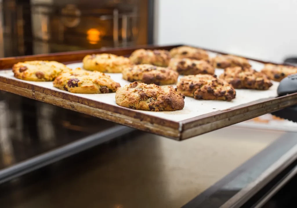 Baking cookies in a warm home kitchen