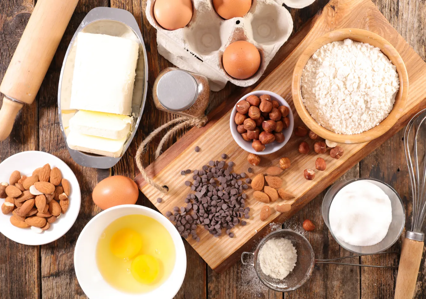 Ingredients ready for cookie baking