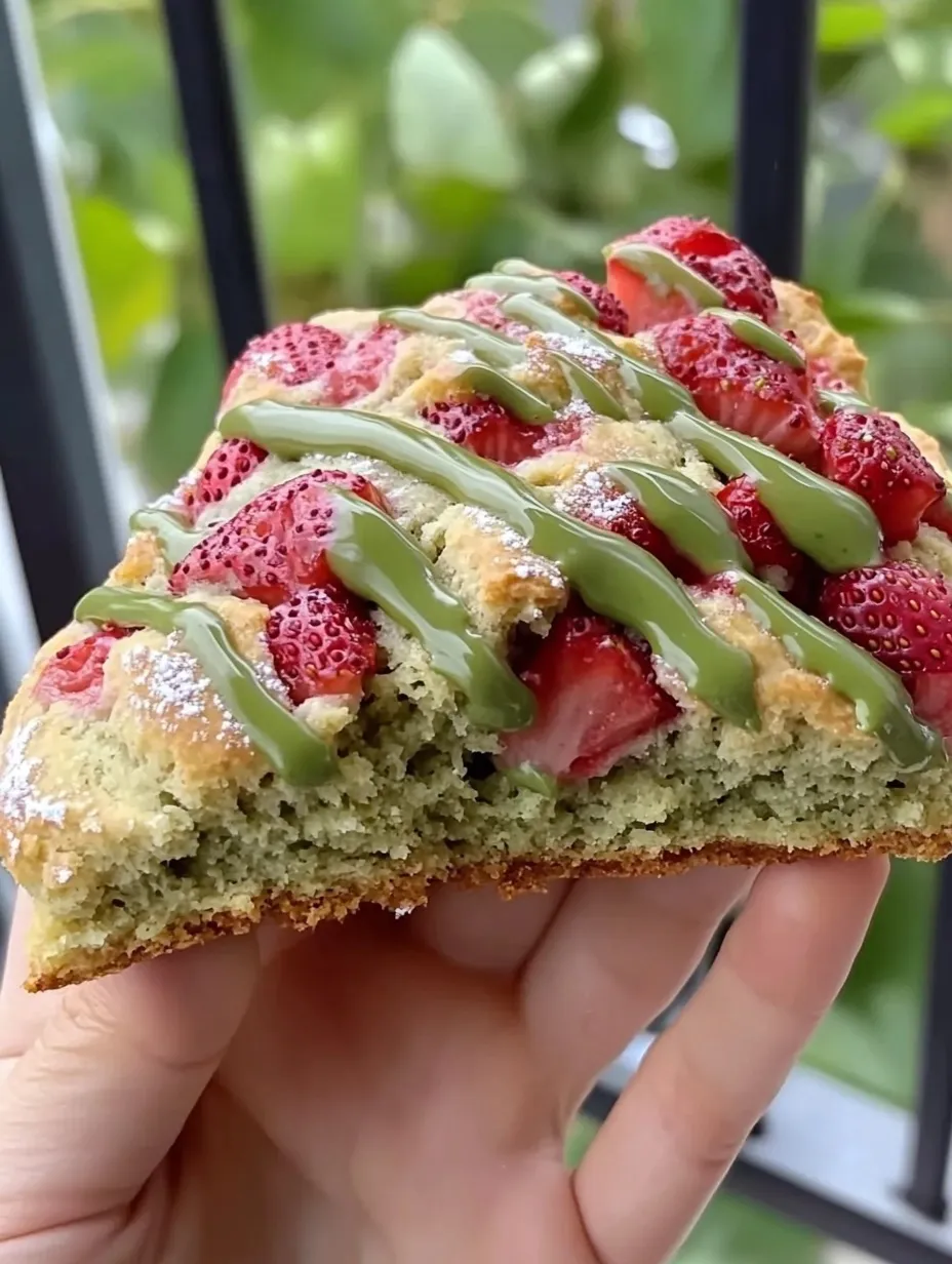 Cozy Matcha Strawberry Scones