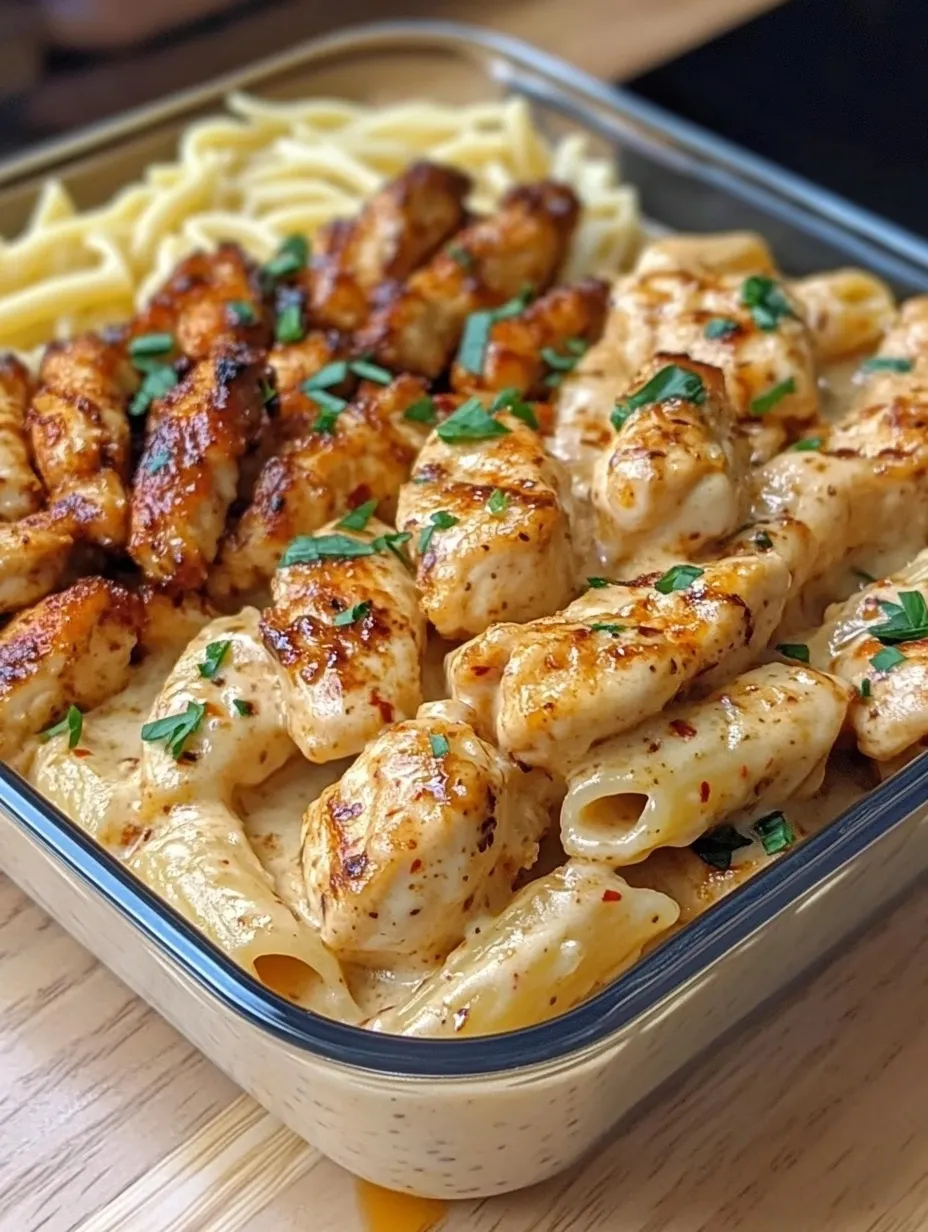High Protein Honey Butter Chicken Alfredo Pasta 🍗🍯🧀