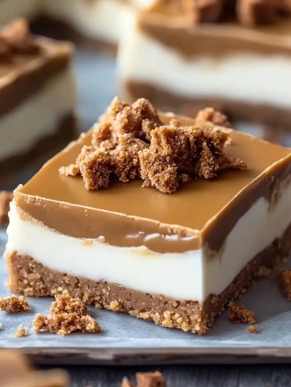 5-Ingredient No-Bake Lotus Biscoff Pie Bars