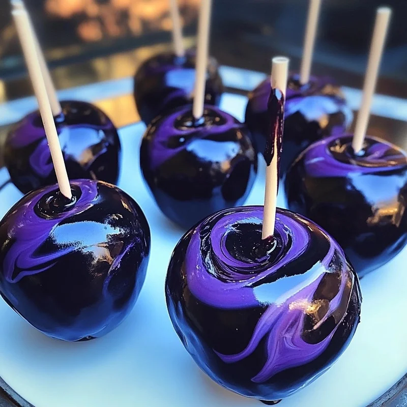 Bewitching Black Swirl Candy Apples-image