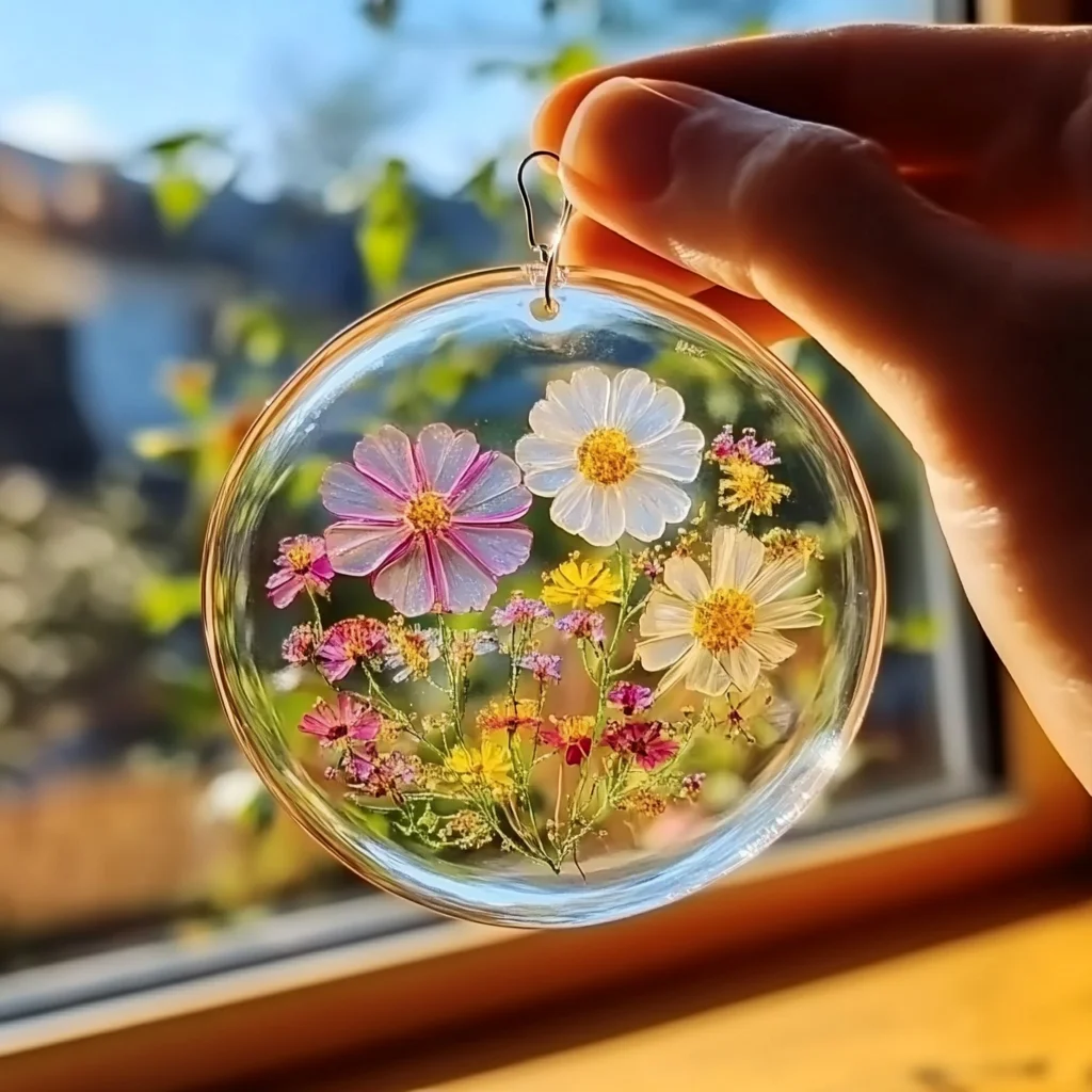 Easy DIY Clear Glue Flower Suncatcher