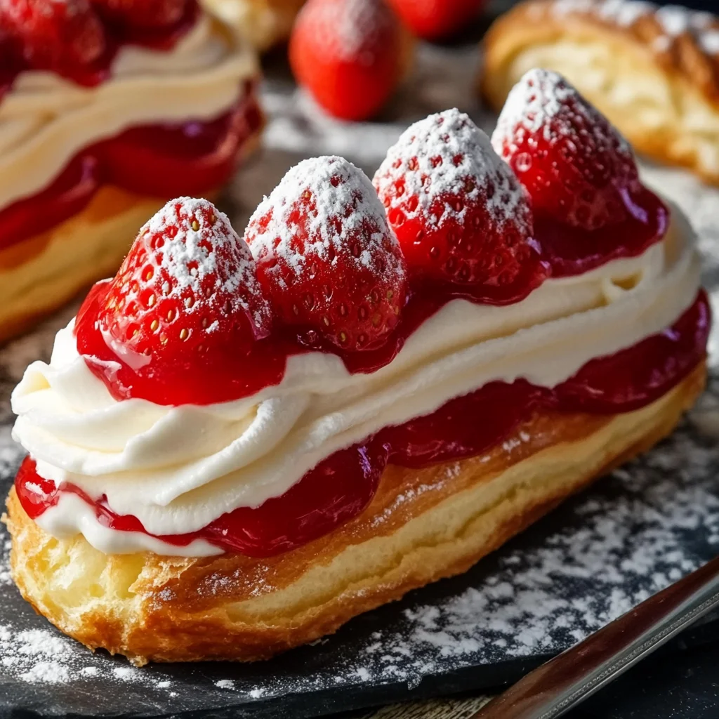 Easy Strawberry Eclairs Recipe With Vanilla Cream Filling