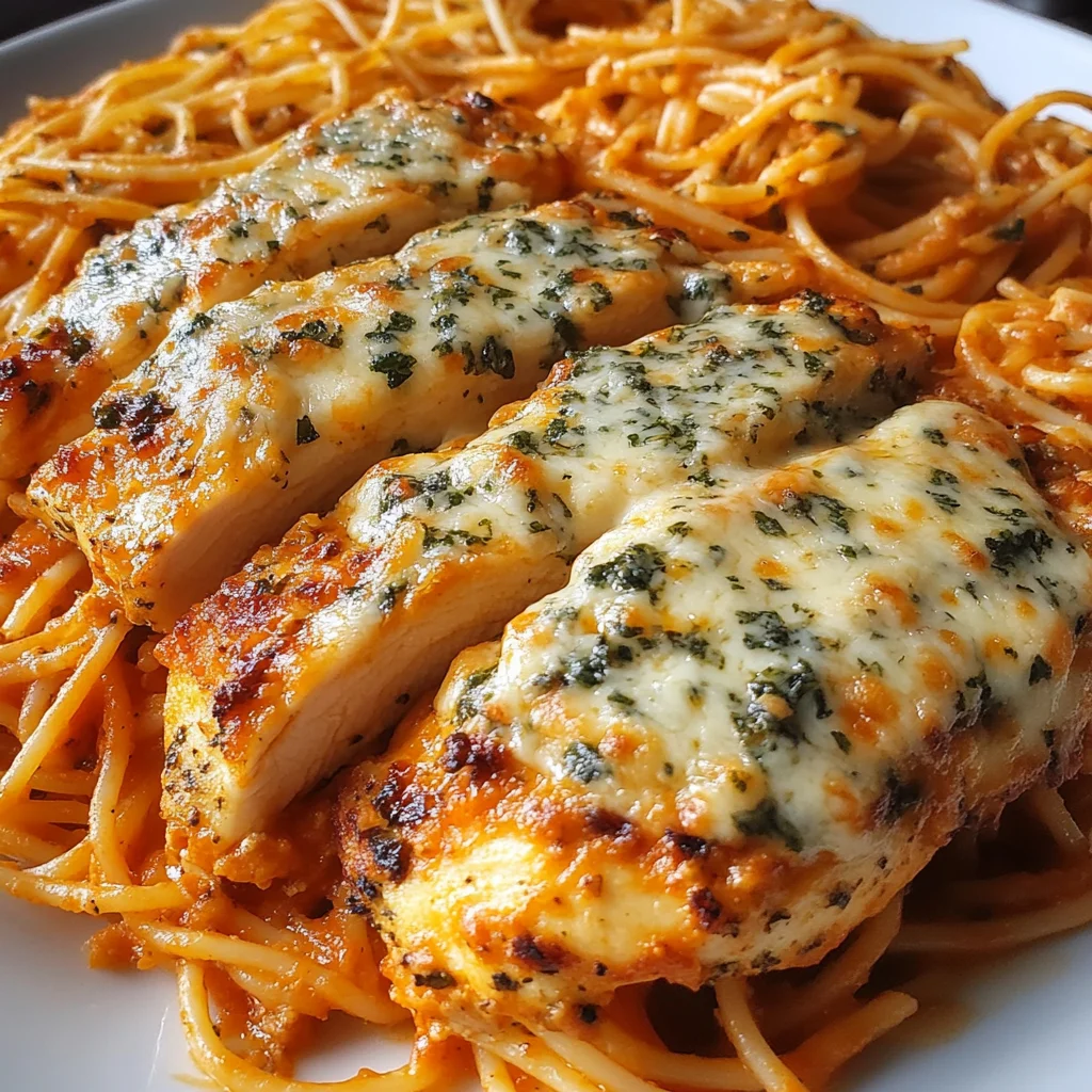Baked Caesar Chicken With Cream Cheese Tomato Spaghetti Recipe