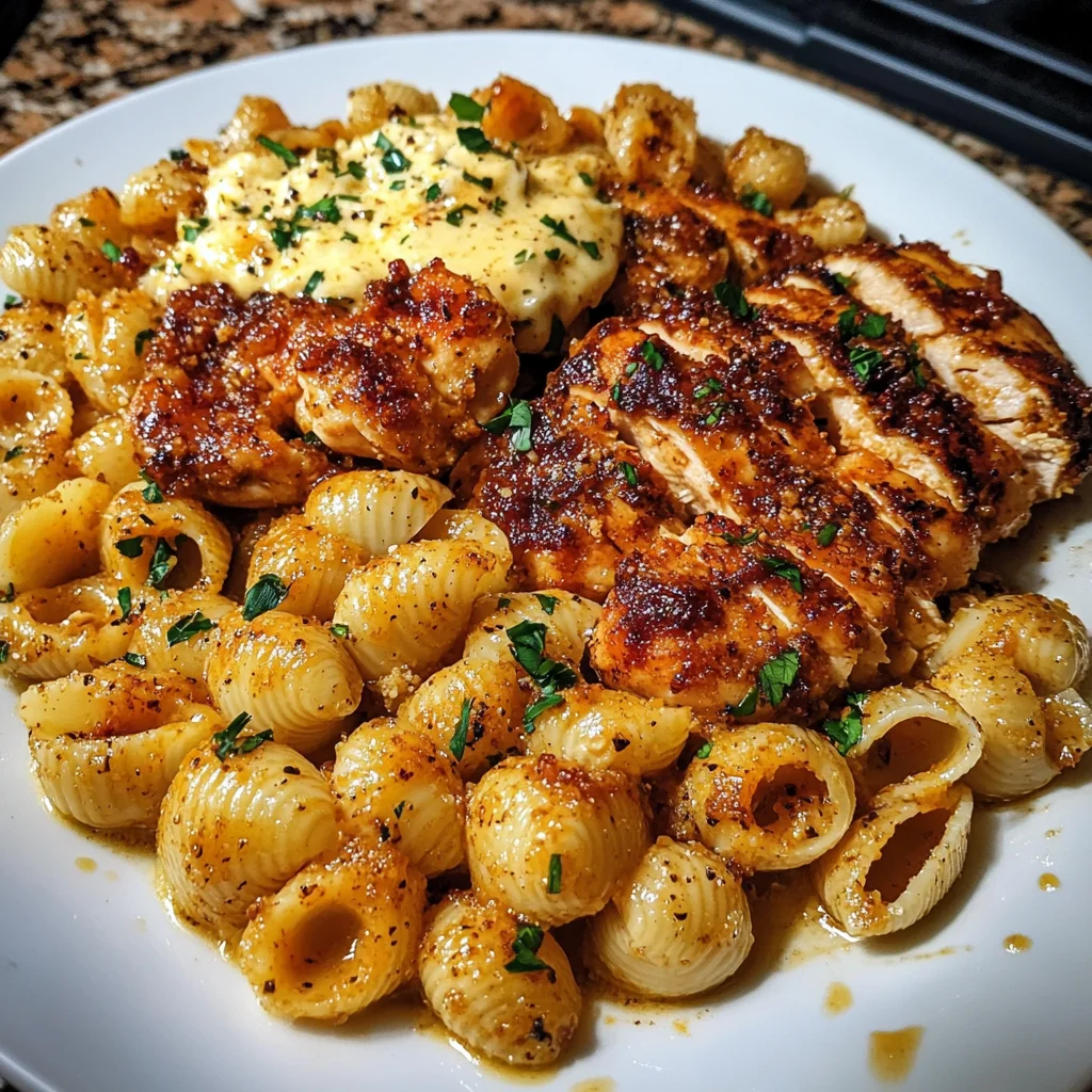 Cajun Garlic Butter Chicken With Creamy Cheddar Parmesan Shells Recipe