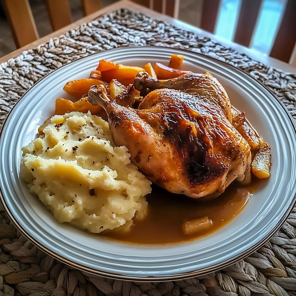 Homestyle Roast Chicken With Mashed Potatoes &amp; Gravy Recipe