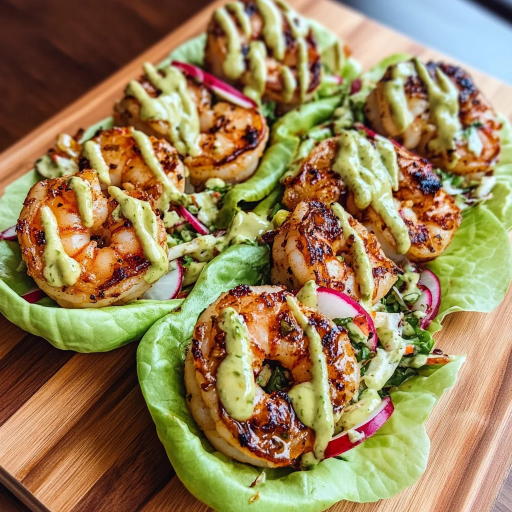 Sheet Pan Chili-lime Shrimp Lettuce Wraps Recipe With Radish Slaw &amp; Avocado Sriracha Crema