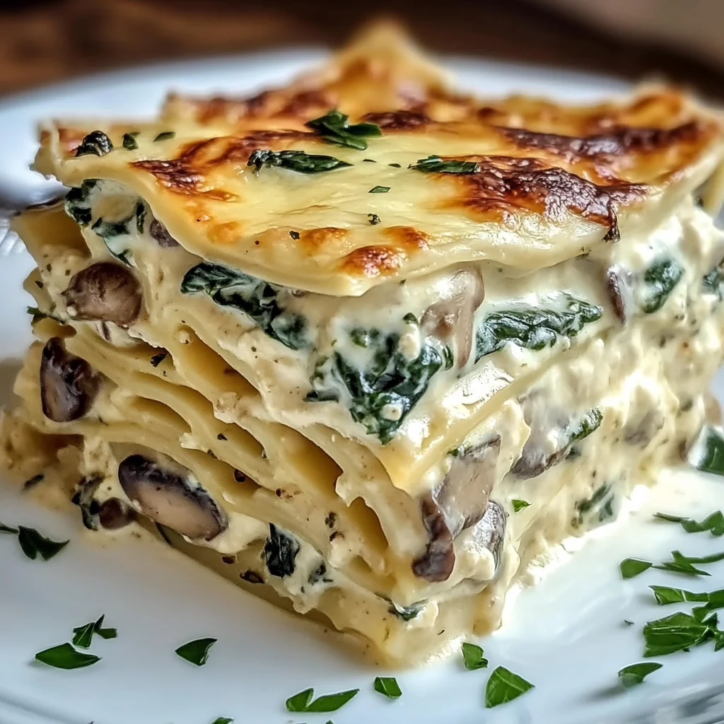 Creamy Spinach And Mushroom White Lasagna Recipe