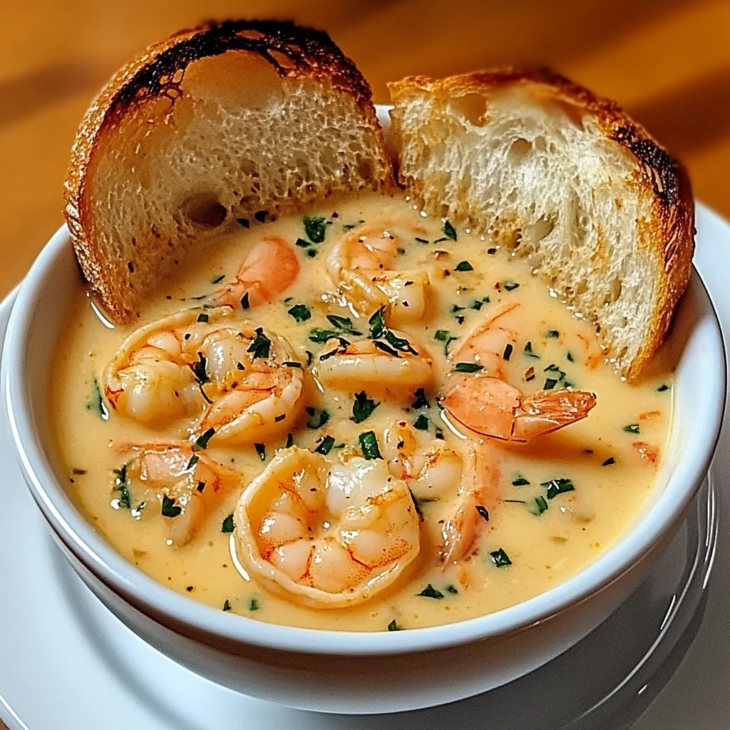 Deliciously Cozy Creamy Shrimp Chowder with Toasted Bread Recipe