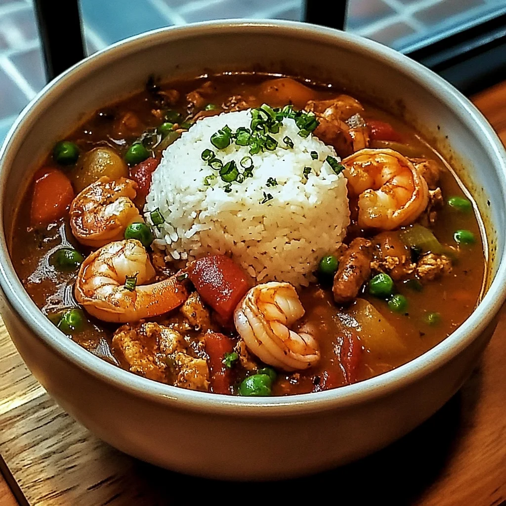 Hearty Gumbo With Chicken, Shrimp, And Sausage Recipe