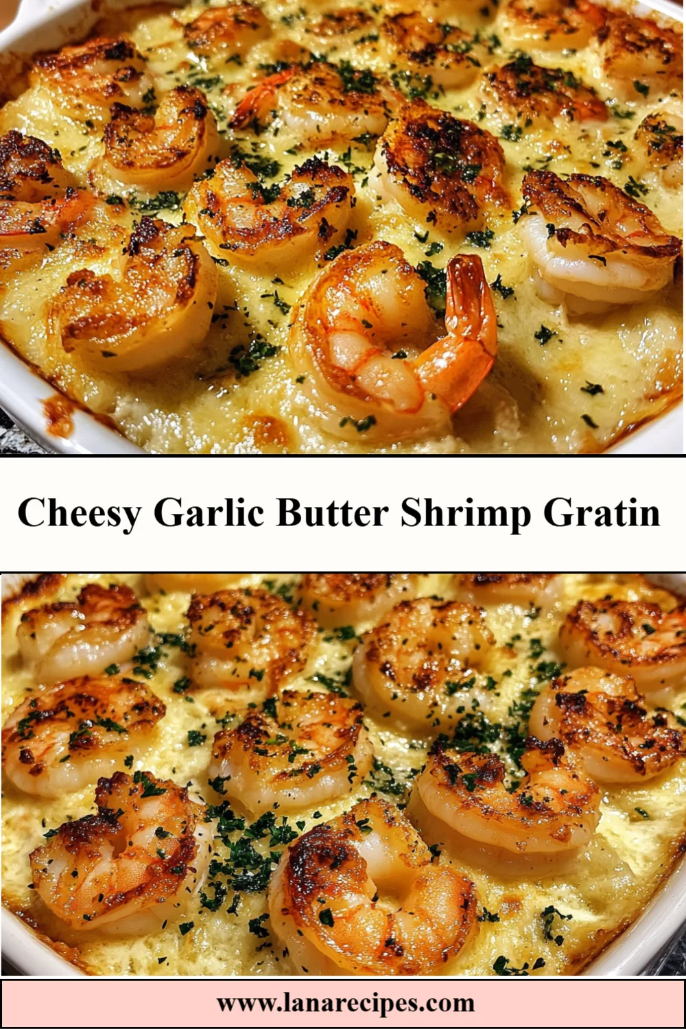 Cheesy Garlic Butter Shrimp Gratin 🍤🧀