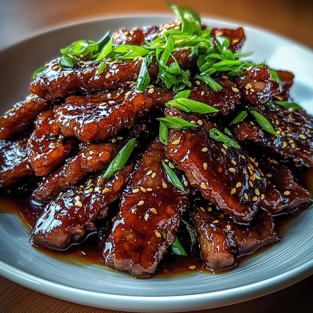Sticky Caramelized Mongolian Beef With Garlic And Soy Glaze Recipe
