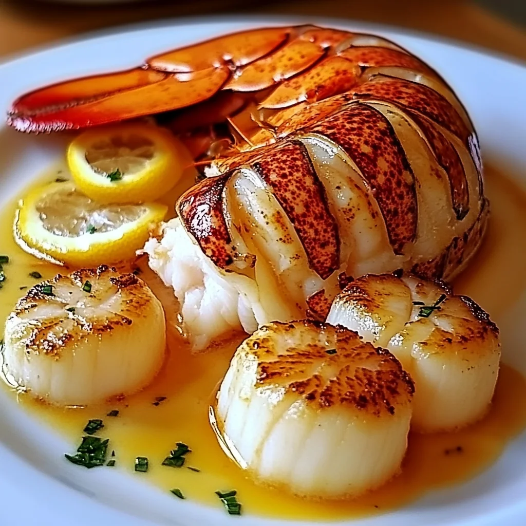 Butter-Basted Lobster Tail &amp; Seared Scallops Recipe