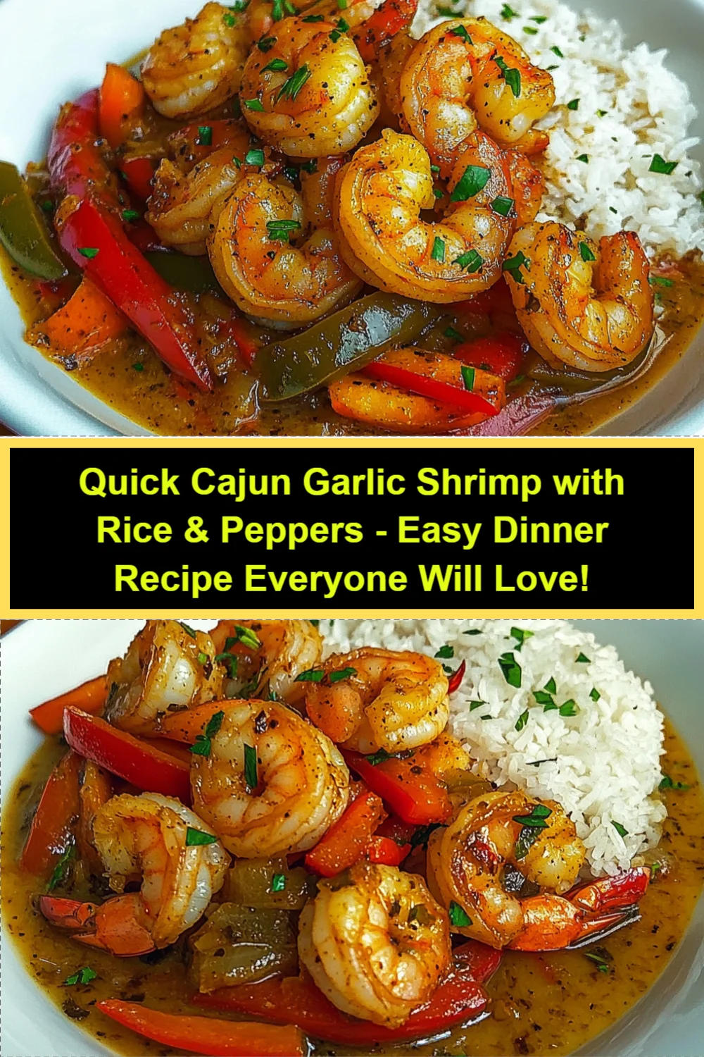 Quick Cajun Garlic Shrimp with Rice & Peppers - Easy Dinner Recipe Everyone Will Love!