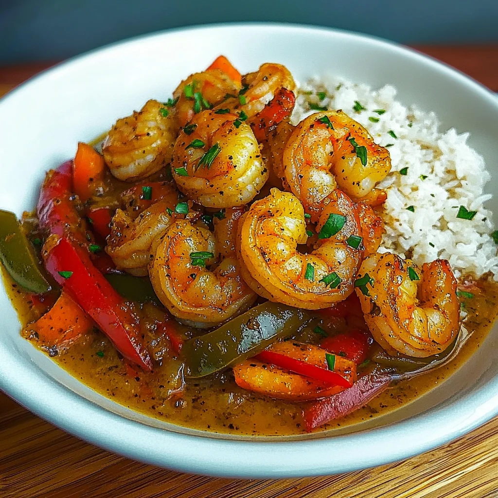 Cajun Garlic Shrimp with Rice &amp; Peppers Recipe