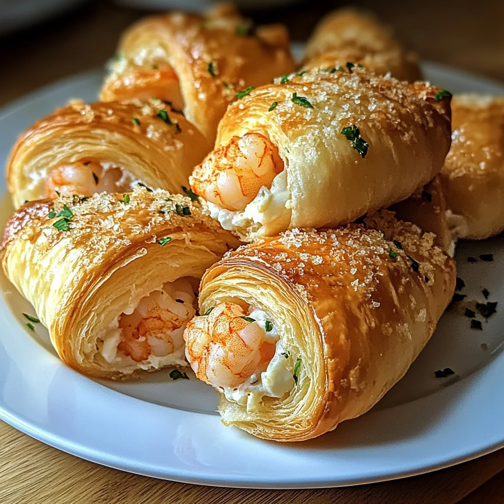 Cheesy Garlic Shrimp Puff Rolls Recipe