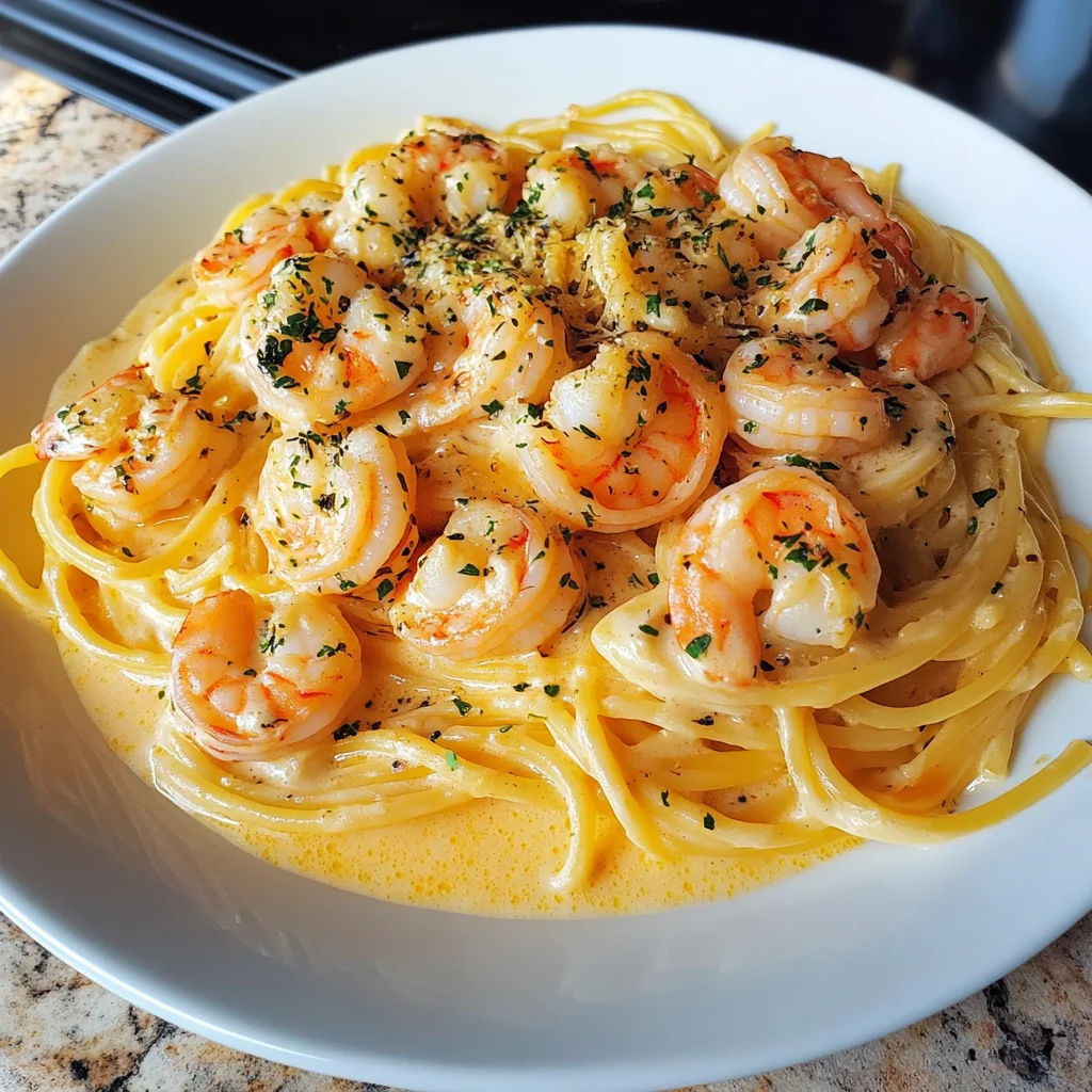 Creamy Garlic Butter Shrimp Pasta Recipe