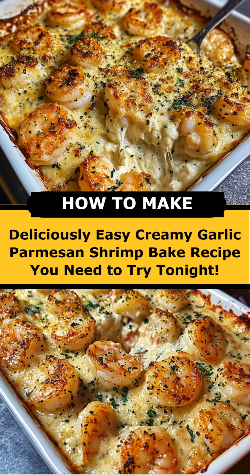 Creamy Garlic Parmesan Shrimp Bake Recipe