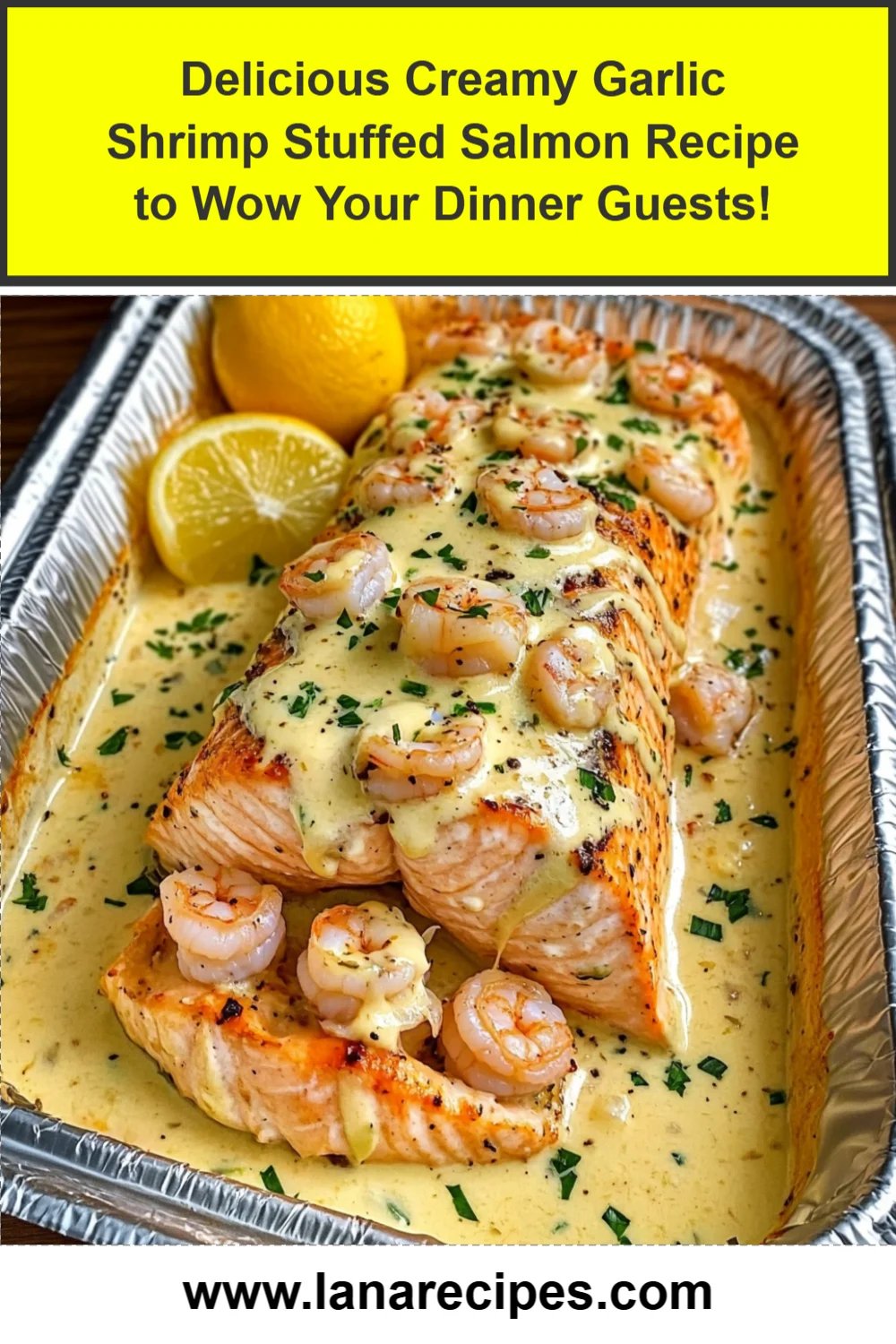 Delicious Creamy Garlic Shrimp Stuffed Salmon Recipe to Wow Your Dinner Guests!