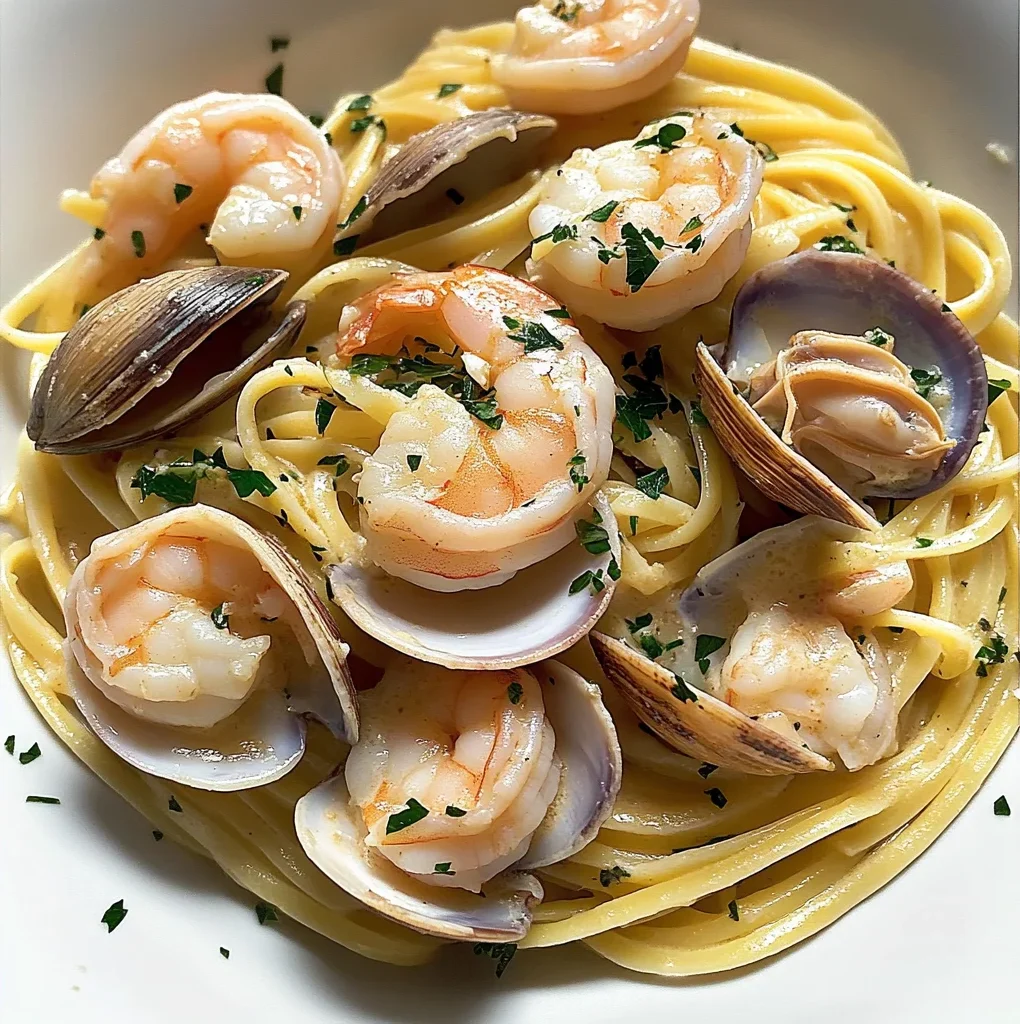 Creamy Shrimp & Clam Linguine Recipe (Quick and Easy)