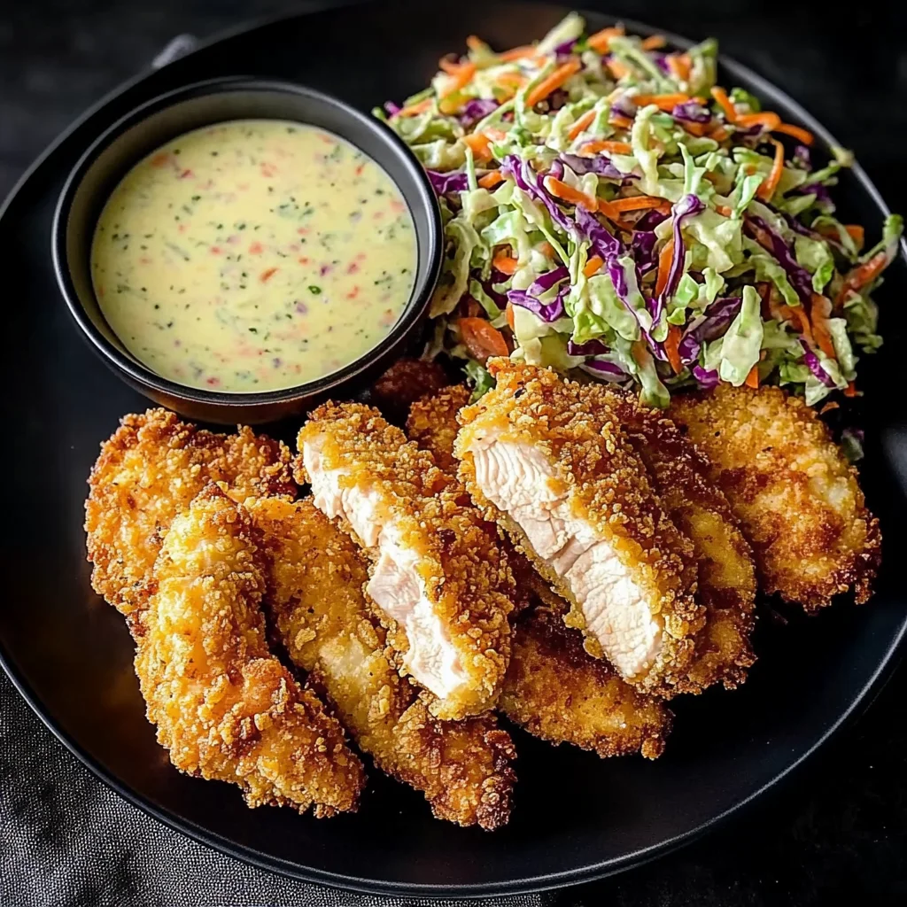 Crispy Chicken Tenders with Creamy Slaw Recipe