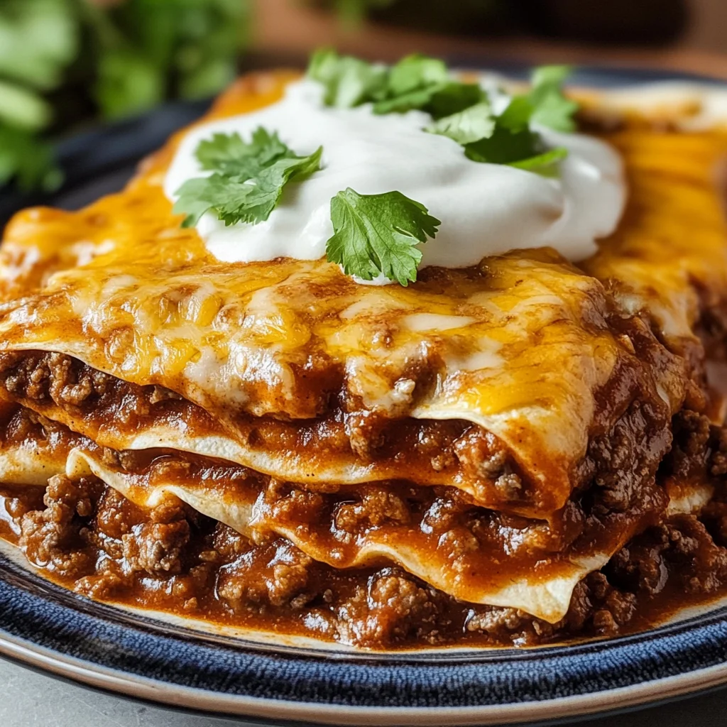 Delicious Smothered Stacked Beef Enchiladas Rancheras Recipe