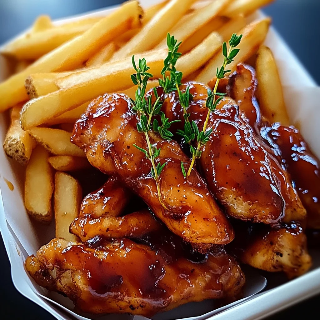 Delicious Sticky Glazed Chicken &amp; Fries Power Box Recipe