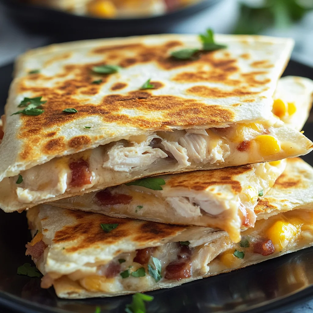 Easy Chicken Bacon Ranch Quesadillas Recipe