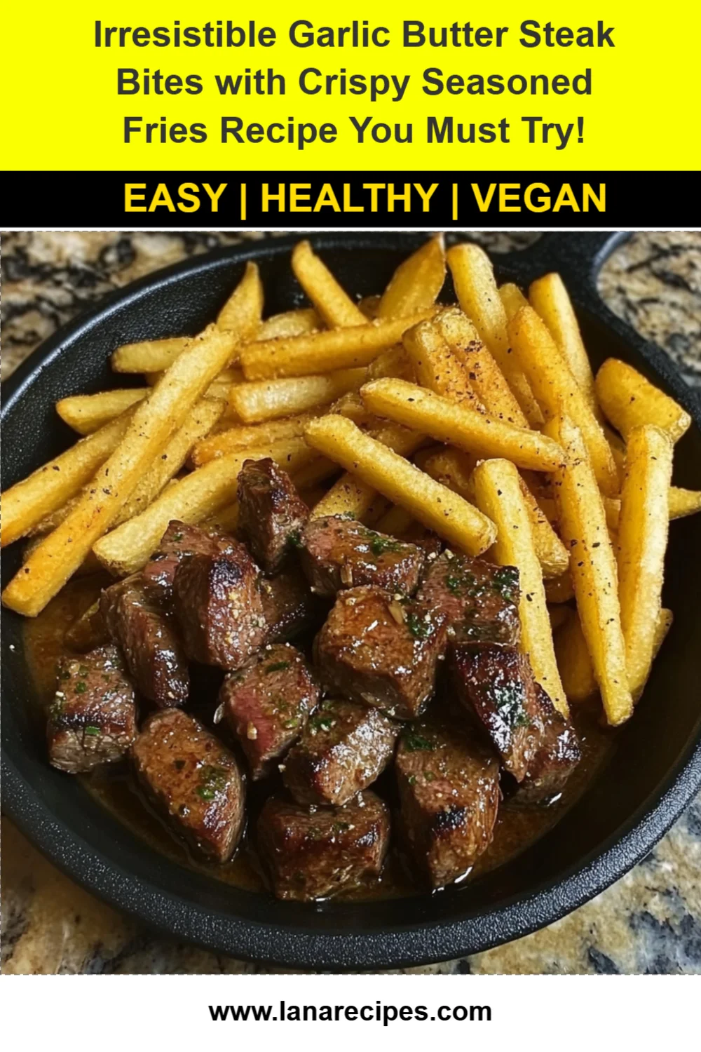 Irresistible Garlic Butter Steak Bites with Crispy Seasoned Fries Recipe You Must Try!