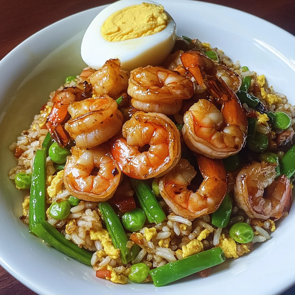 Garlic Shrimp Stir-Fry with Veggie Egg Fried Rice Recipe