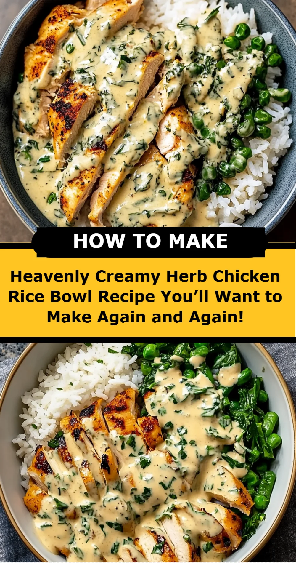 Heavenly Creamy Herb Chicken Rice Bowl Recipe