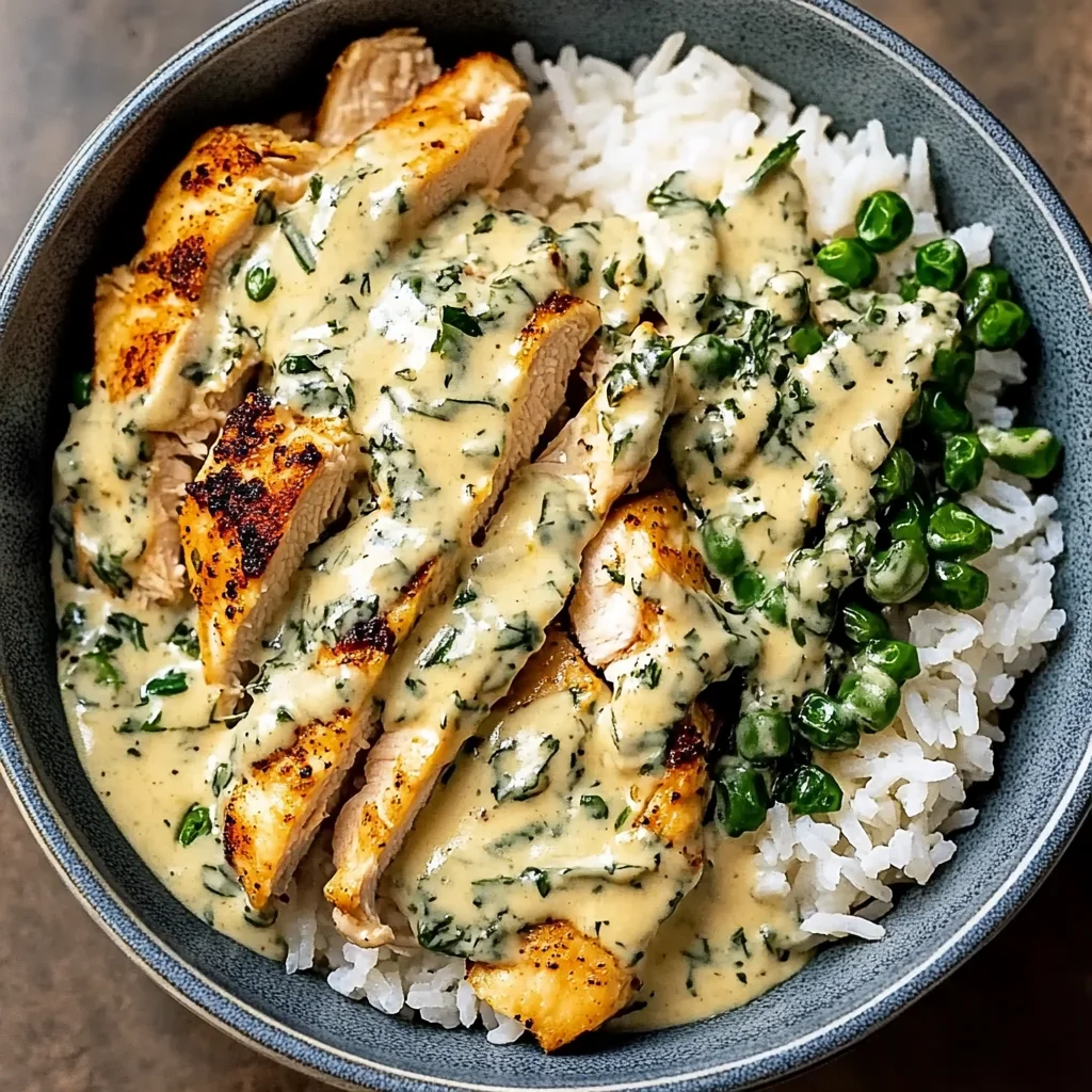 Heavenly Creamy Herb Chicken Rice Bowl Recipe