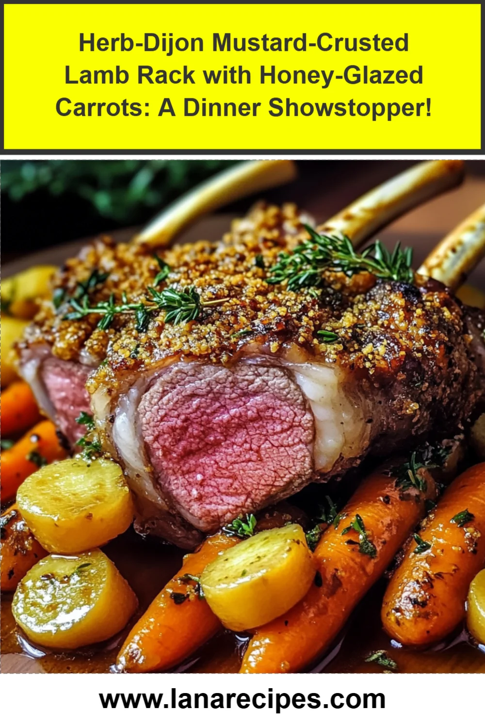 Herb-Dijon Mustard-Crusted Lamb Rack with Honey-Glazed Carrots: A Dinner Showstopper!