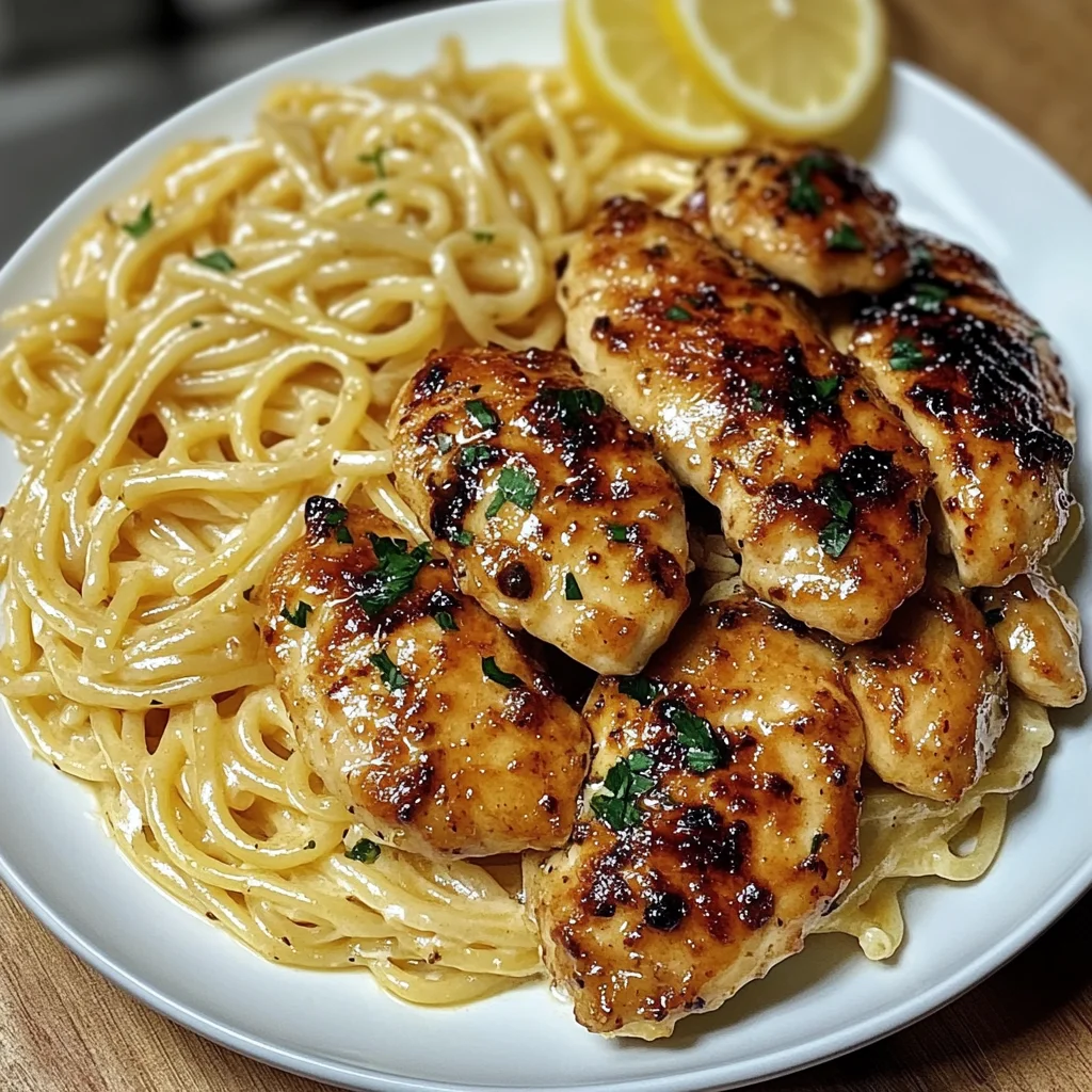Lemon Garlic Butter Chicken with Creamy Parmesan Pasta Recipe