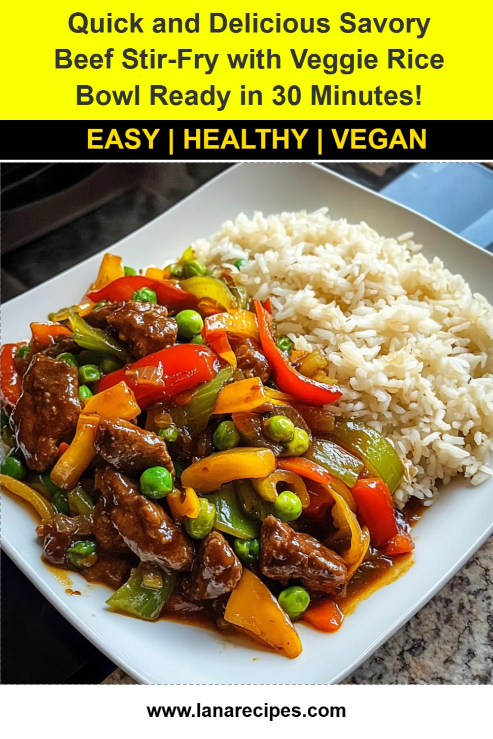 Savory Beef Stir-Fry with Veggie Rice Bowl Recipe