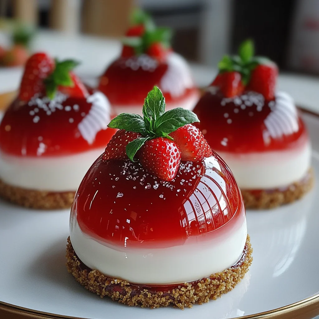 Strawberry Basil Scarlet Prism Mirror Glaze Domes Recipe