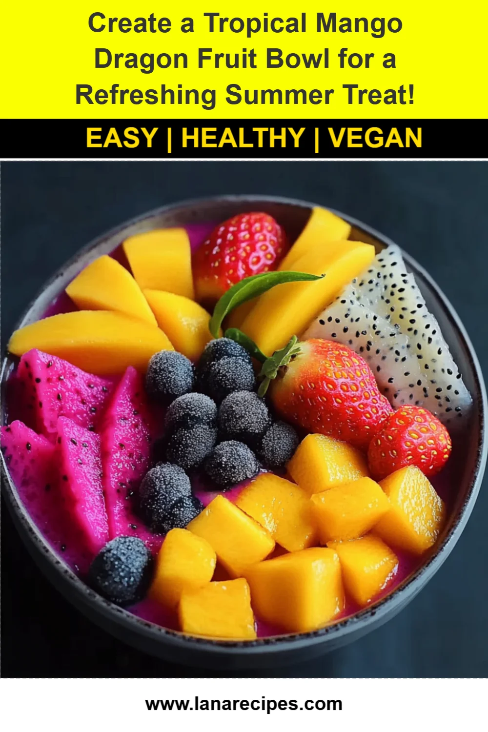 Create a Tropical Mango Dragon Fruit Bowl for a Refreshing Summer Treat!