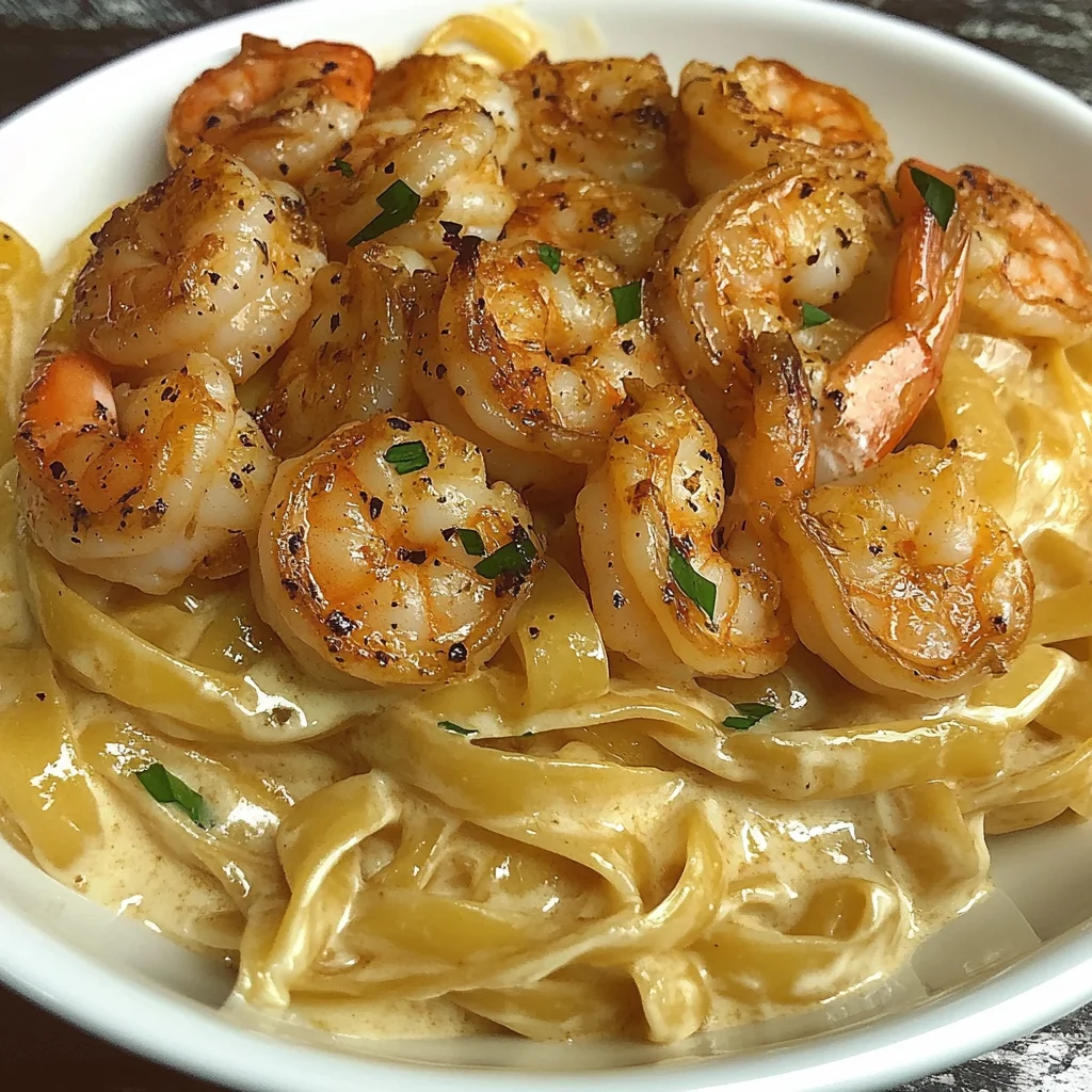 Cajun Garlic Butter Shrimp Fettuccine Alfredo Recipe