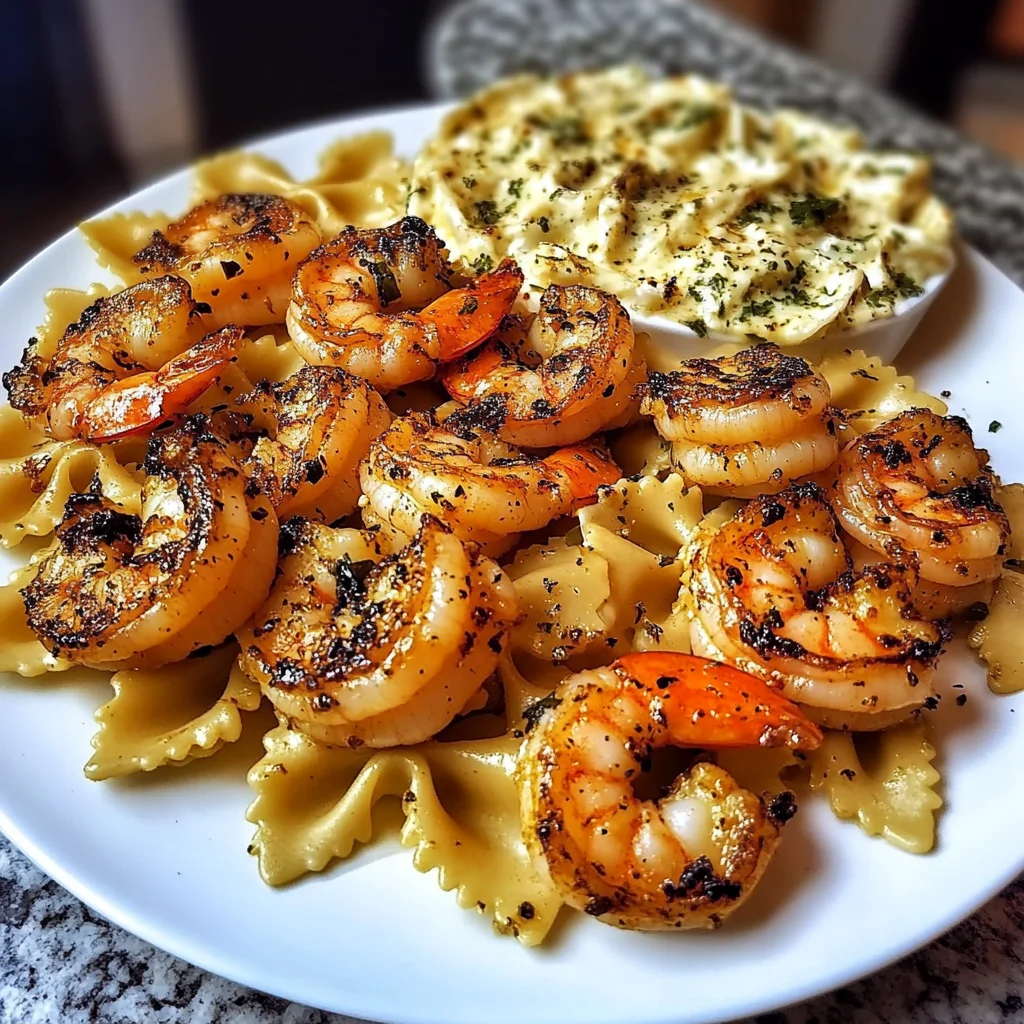 Cajun Garlic Shrimp Alfredo Bowties Recipe
