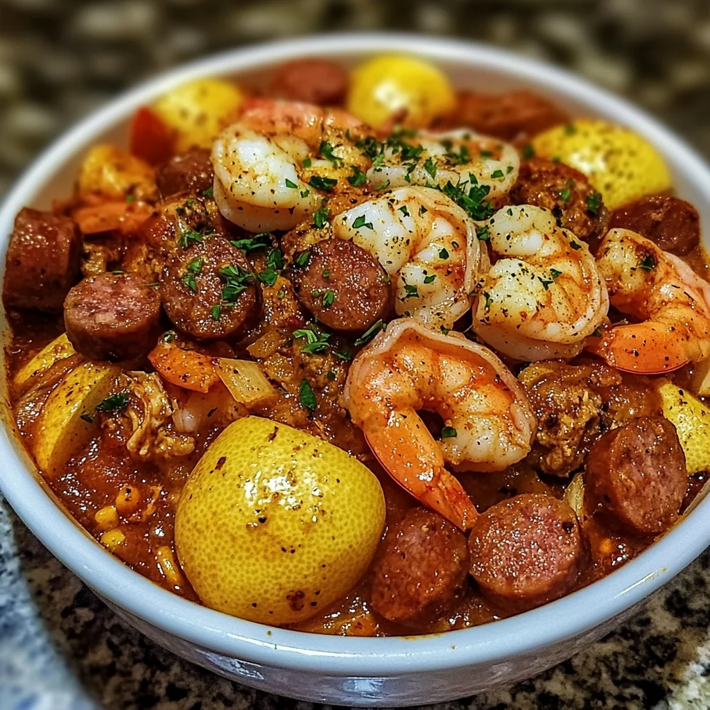 Cajun Shrimp and Sausage Seafood Boil Bowl Recipe