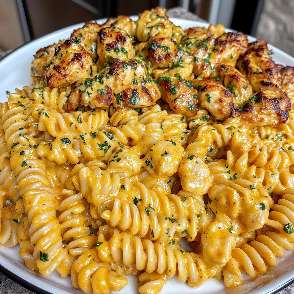 Creamy Garlic Butter Chicken Rotini Recipe