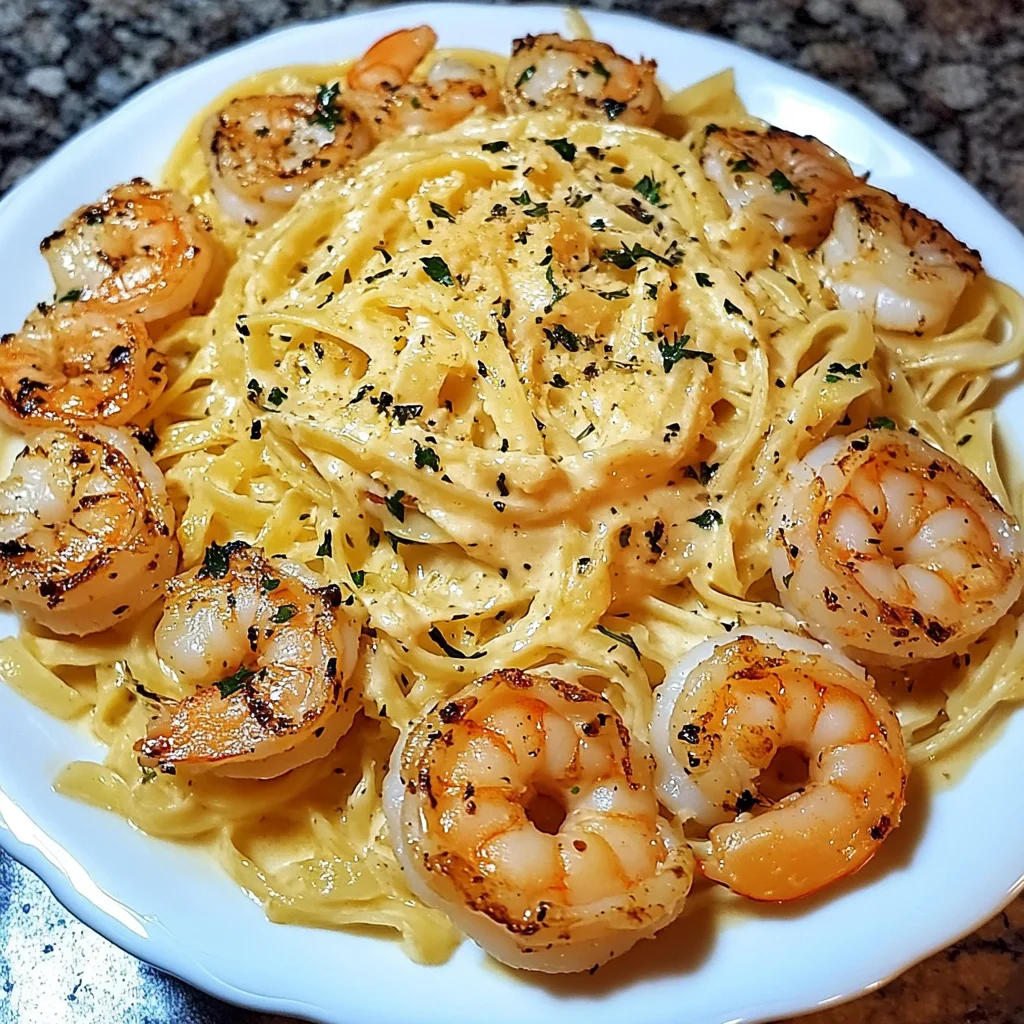 Creamy Garlic Butter Shrimp Alfredo Recipe