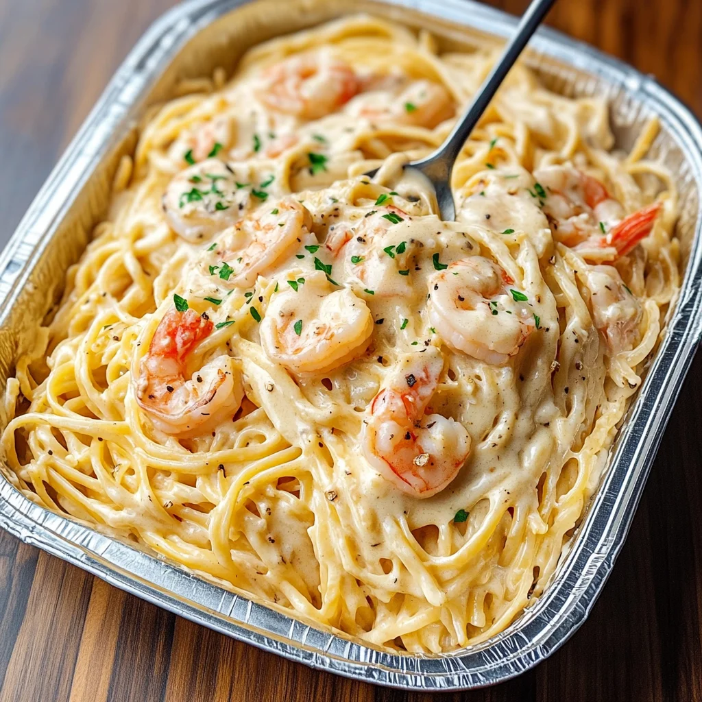 Creamy Garlic Shrimp Alfredo Pasta Recipe
