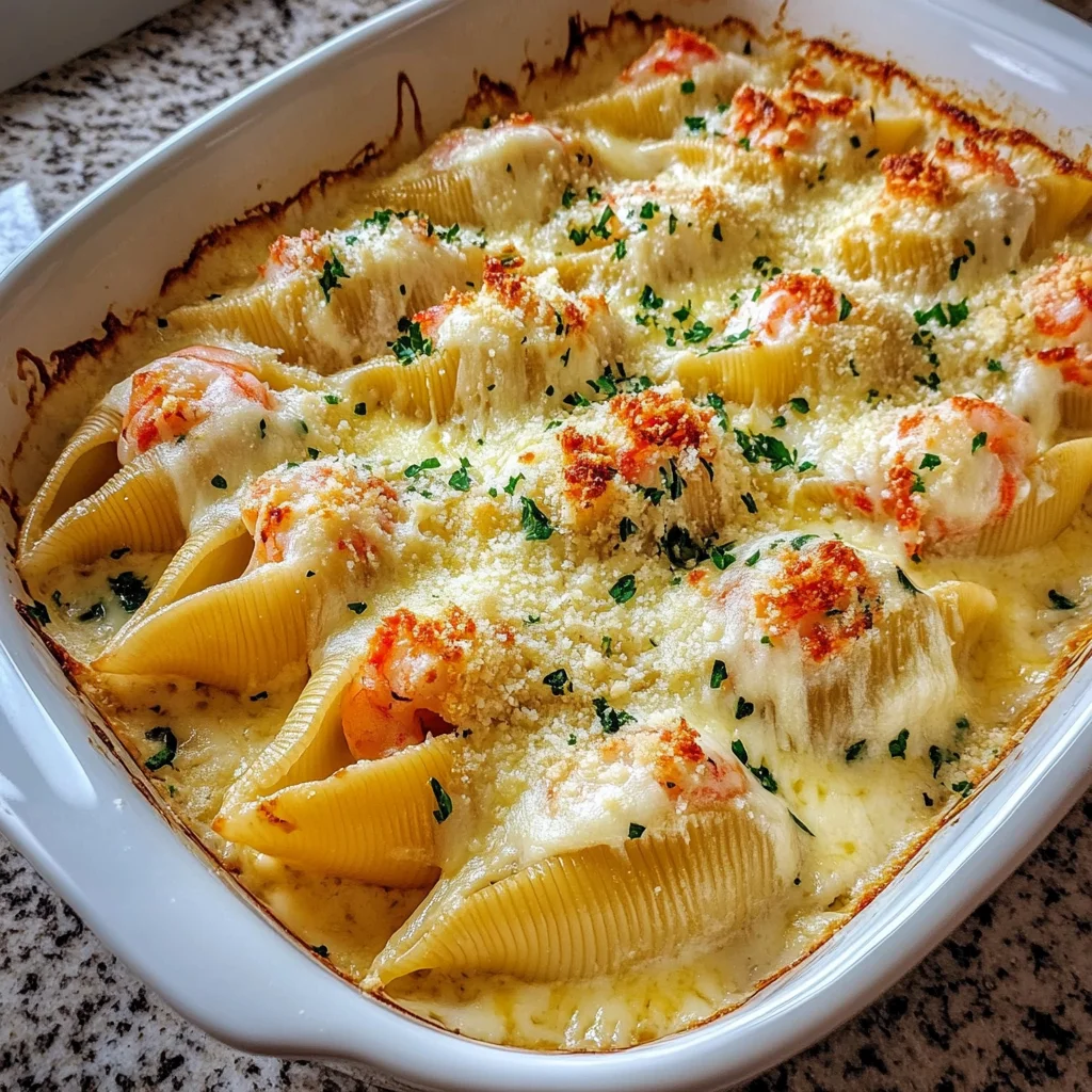 Creamy Shrimp Alfredo Stuffed Shells Recipe