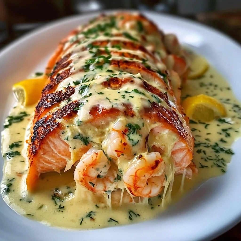 Creamy Shrimp Stuffed Salmon Recipe (Easy and Delicious!)